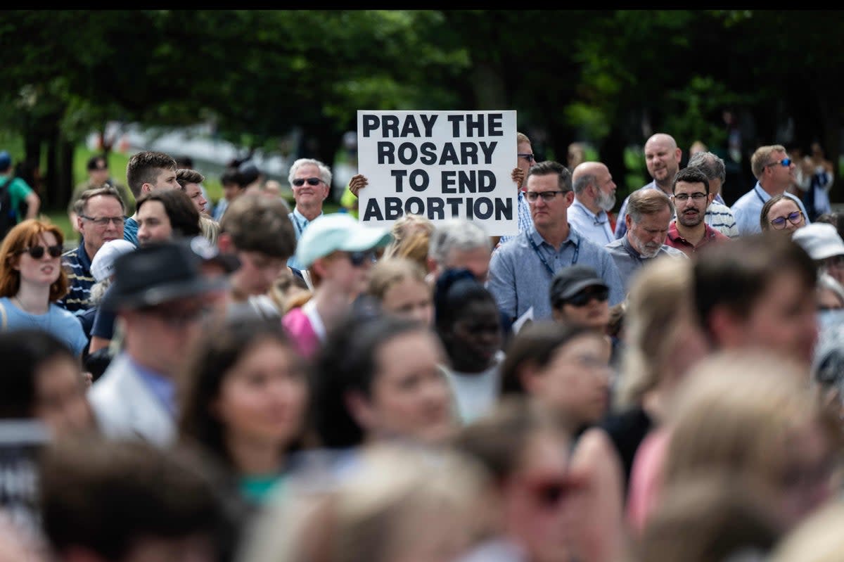 Pro-life supporters at a rally in Washington DC, June 2023 (AFP via Getty Images)