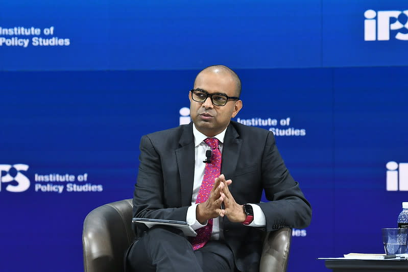 Senior Minister of State for Communications and Information and Health Janil Puthucheary, speaking at an Institute of Policy Studies panel entitled Singapore Politics in 2030, on Monday 25 January, 2021. (PHOTO: Jacky Ho, for the Institute of Policy Studies, NUS)