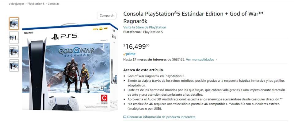 El PS5 con God of War: Ragnarök