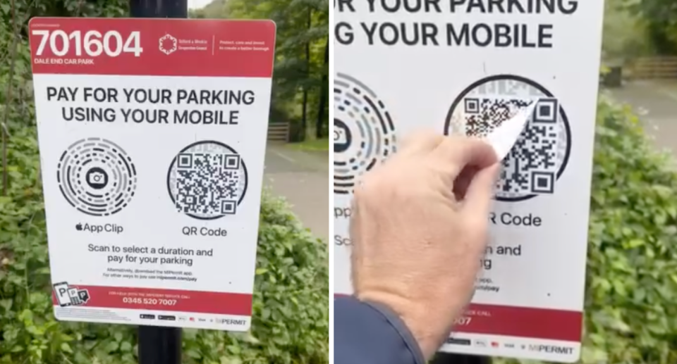 Sign with a QR code