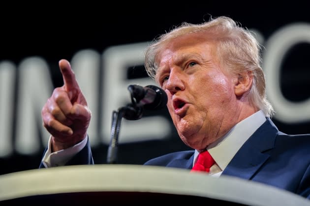 donald-trump-youngkin.jpg Former President Trump Joins American Freedom Tour In Austin, TX - Credit: Brandon Bell/Getty Images