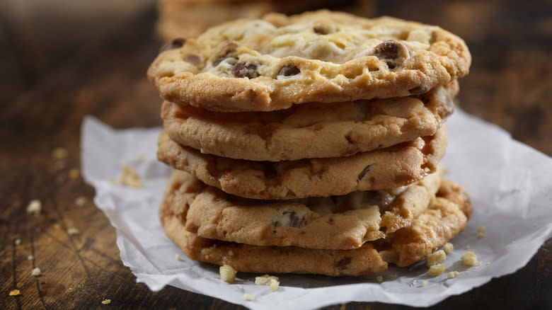 Stack of chocolate chip cookies