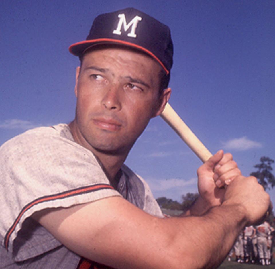 Eddie Mathews, who played for the Braves in Boston, Milwaukee and Atlanta, hit nine home runs over two seasons (1967-68) with the Tigers.