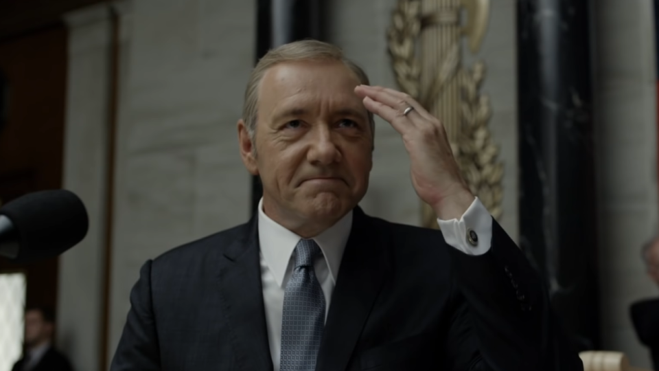 Kevin Spacey in House of Cards.