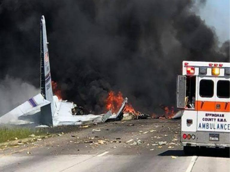 Savannah plane crash: At least nine people dead after military cargo plane comes down near airport