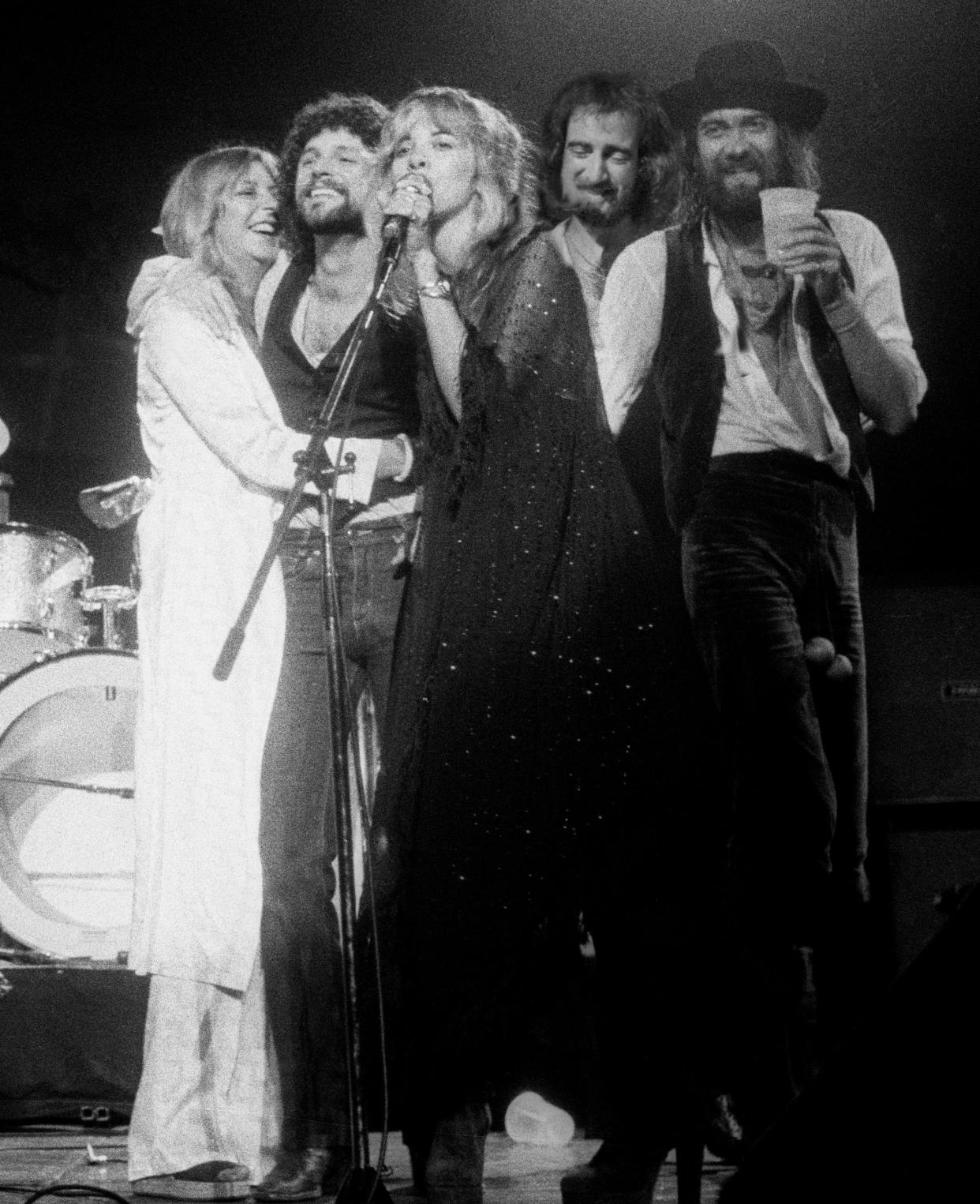 From left, Christine McVie, Lindsey Buckingham, Stevie Nicks, John McVie, and Mick Fleetwood (Richard E. Aaron / Redferns)