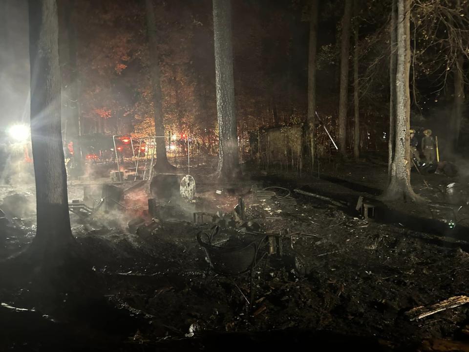 Colonel Hogan Lane brush fire (Courtesy: Carrollton Volunteer Fire Department)