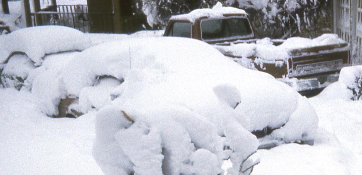 Paul Iacoangeli purchased his first Ford truck, a 1974 F-100 seen here after a Michigan snowstorm, while in high school. He has driven only Ford pickups over 49 years. He doesn't feel valued by Ford though he said he loves his all-electric F-150 Lightning.