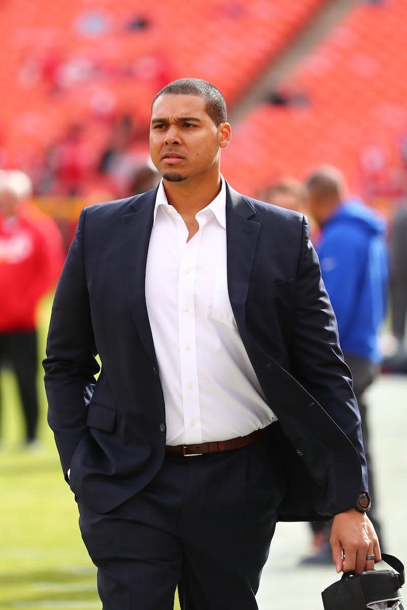 Kansas City Chiefs executive Ryan Poles is interviewing for the vacant general manager's job with the New York Giants.