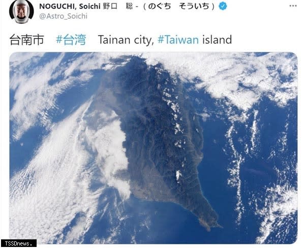 日籍太空人野口聰一空拍台灣，臺南市二度入鏡，引起起台灣網友熱烈回應，也使臺南市再度成為眾所矚目焦點。（記者李嘉祥攝）