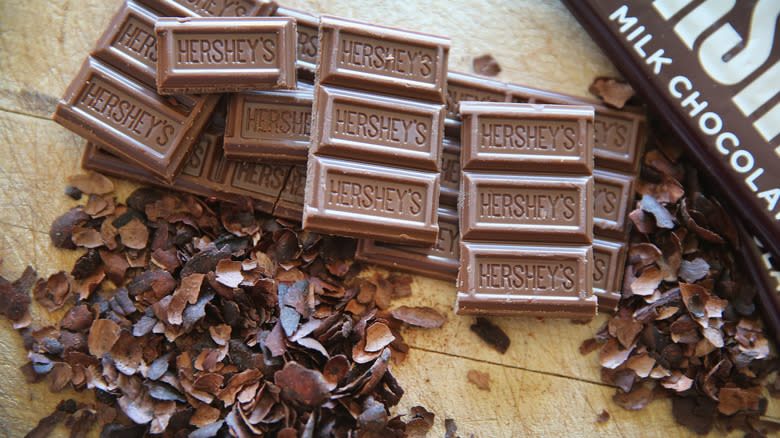 scattered hershey's chocolate bars