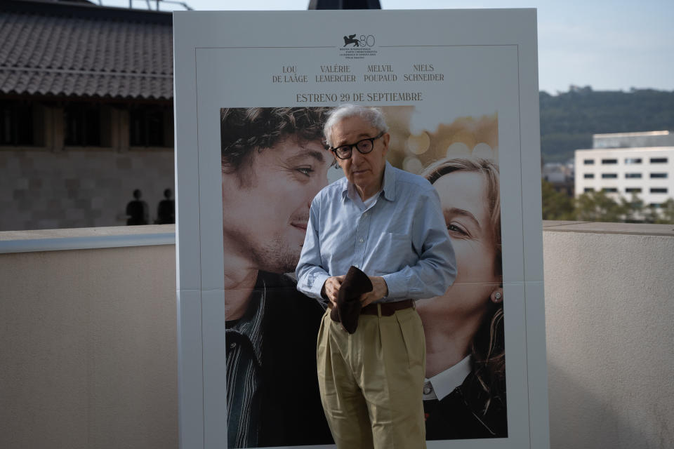 BARCELONA, SPAIN - SEPTEMBER 18: American filmmaker and director Woody Allen presents his movie Coup de Chance in Barcelona, Spain on September 18, 2023. (Photo by Adria Puig/Anadolu Agency via Getty Images)