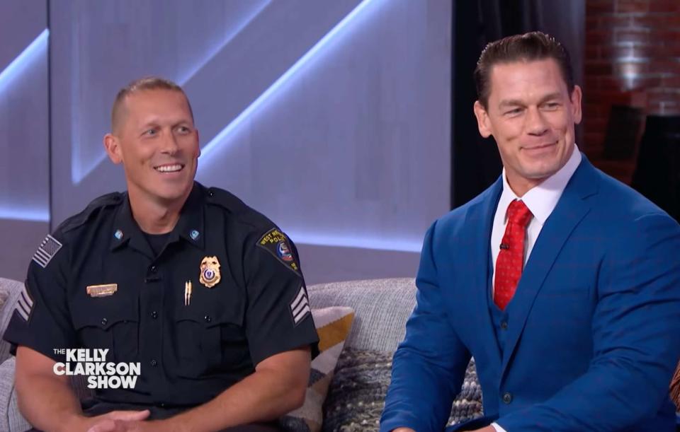 <p>The Kelly Clarkson Show/NBC</p> John Cena and his brother Dan Cena on 