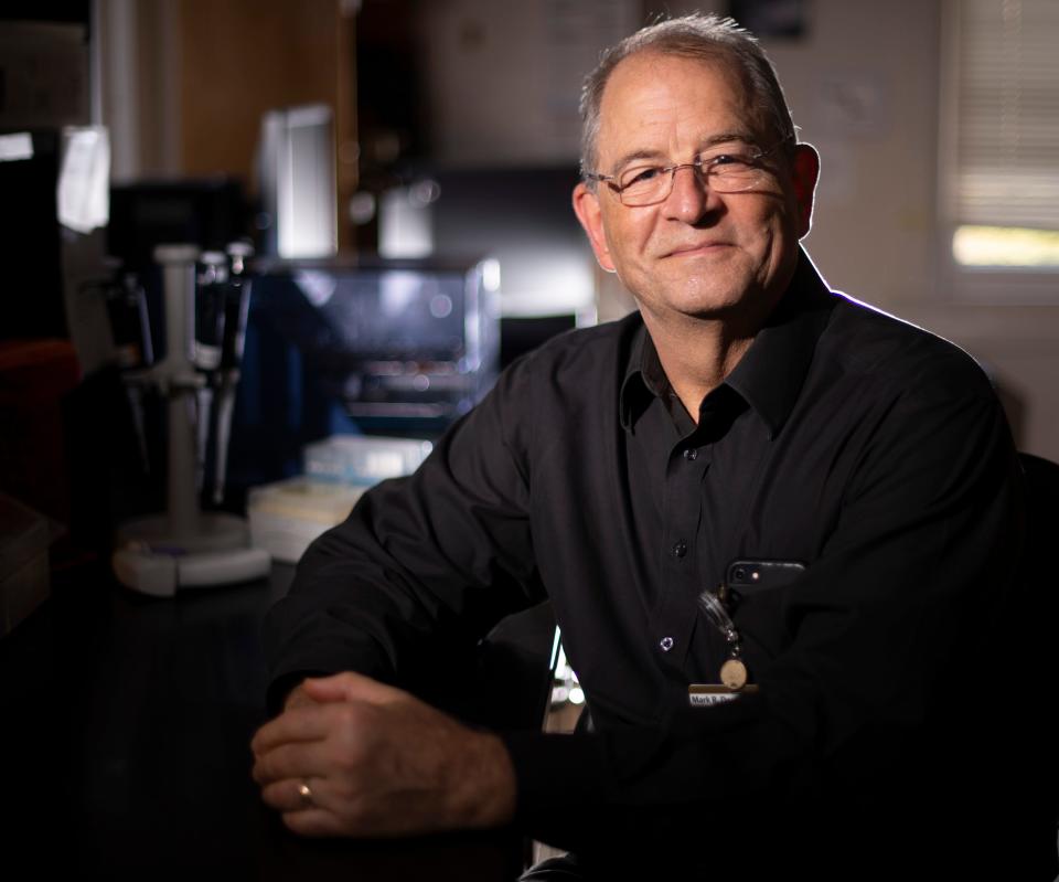 Dr. Mark Denison poses for a portrait at Vanderbilt University Medical Center on Oct. 8. Denison leads a team of researchers involved in the development of the new antiviral COVID-19 drug molnupiravir.