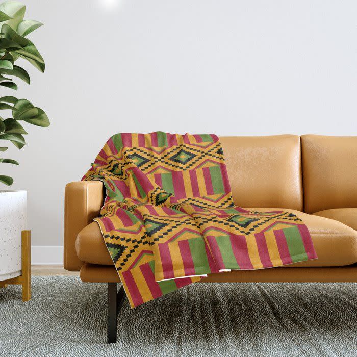 Kente Pattern Throw Blanket