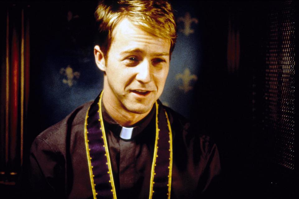 Father Brian Finn (Edward Norton) in Keeping the Faith