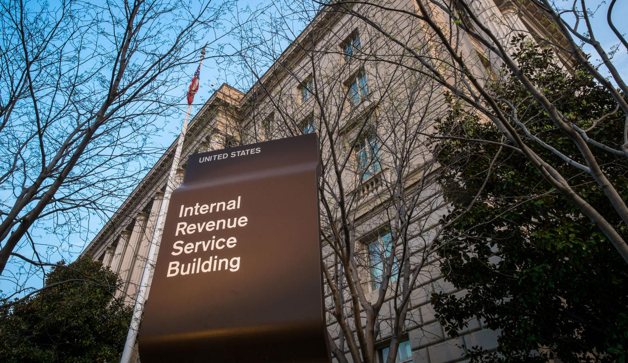 FILE- In this April 13, 2014 file photo, the Internal Revenue Service Headquarters (IRS) building is seen in Washington. Wednesday, April 15, 2015, is the deadline for filing income tax returns, a day long associated with the dread of rushing to fill out complicated forms and, perhaps, making a payment to Uncle Sam. But for most, it’s not that bad. Aside from the complicated forms, tax season generates $300 billion in tax refunds each year, a significant boost to the U.S. economy. (AP Photo/J. David Ake, File)