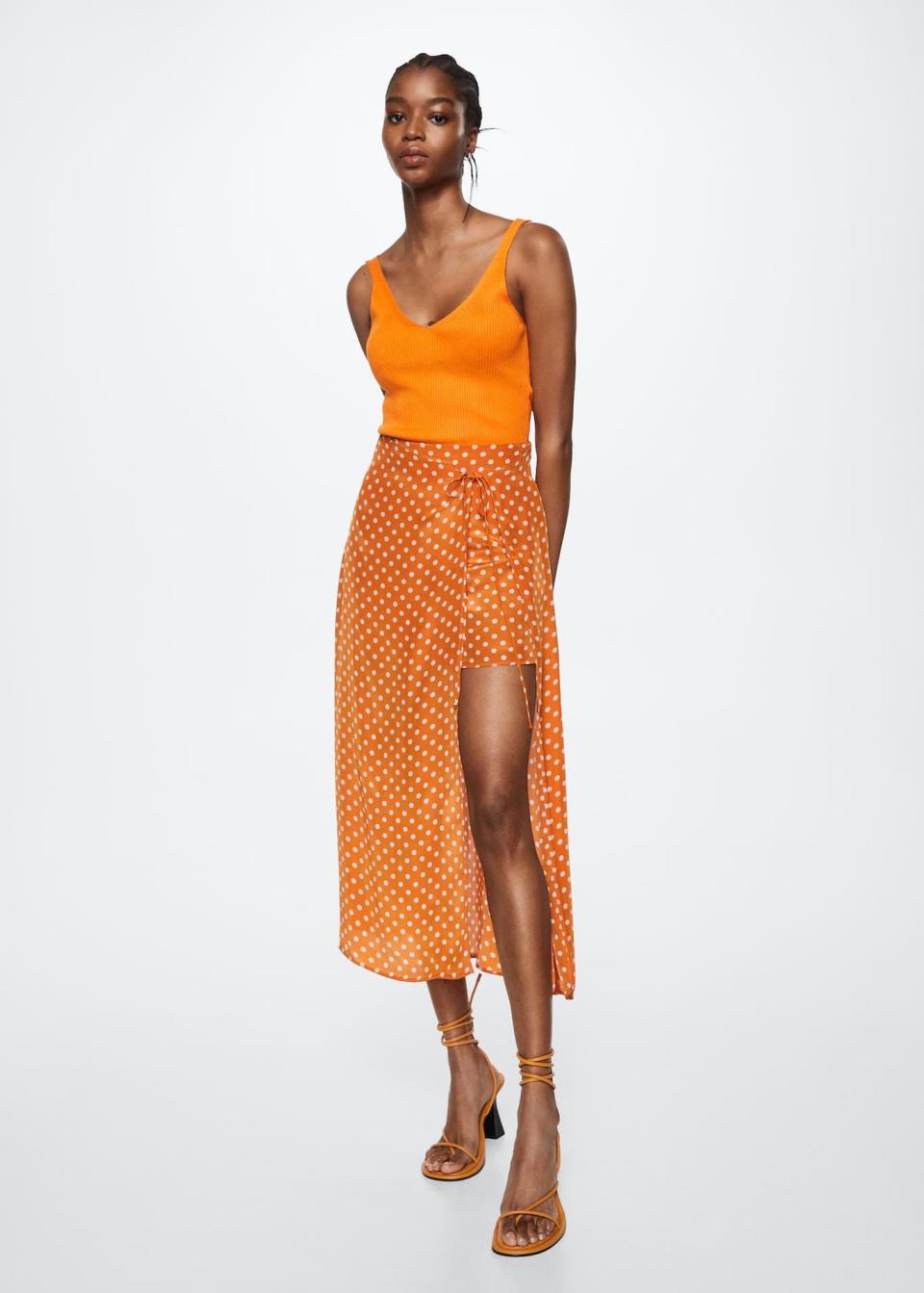 Mango Polka Dots Midi Skirt