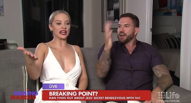 Jess and Dan went through a very public meltdown after the show's reunion episode. Photo: Channel Nine