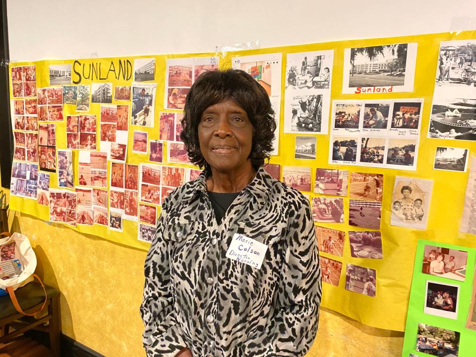 Marie Colson, former director of nursing at the old Sunland Hospital, attends a workers reunion in Tallahassee on March 8, 2024.