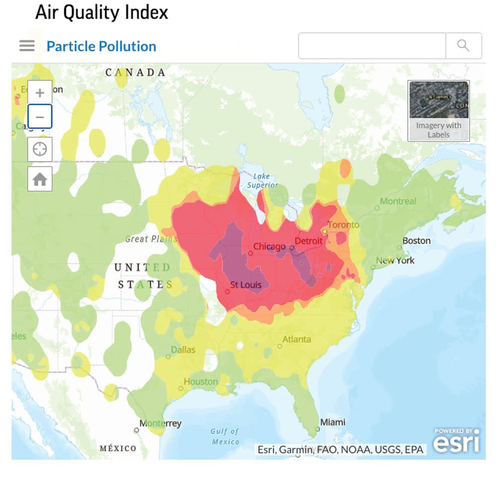 The U.S. Midwest has been blanketed by wildfire smoke from Canada. (AP Digital Embed)