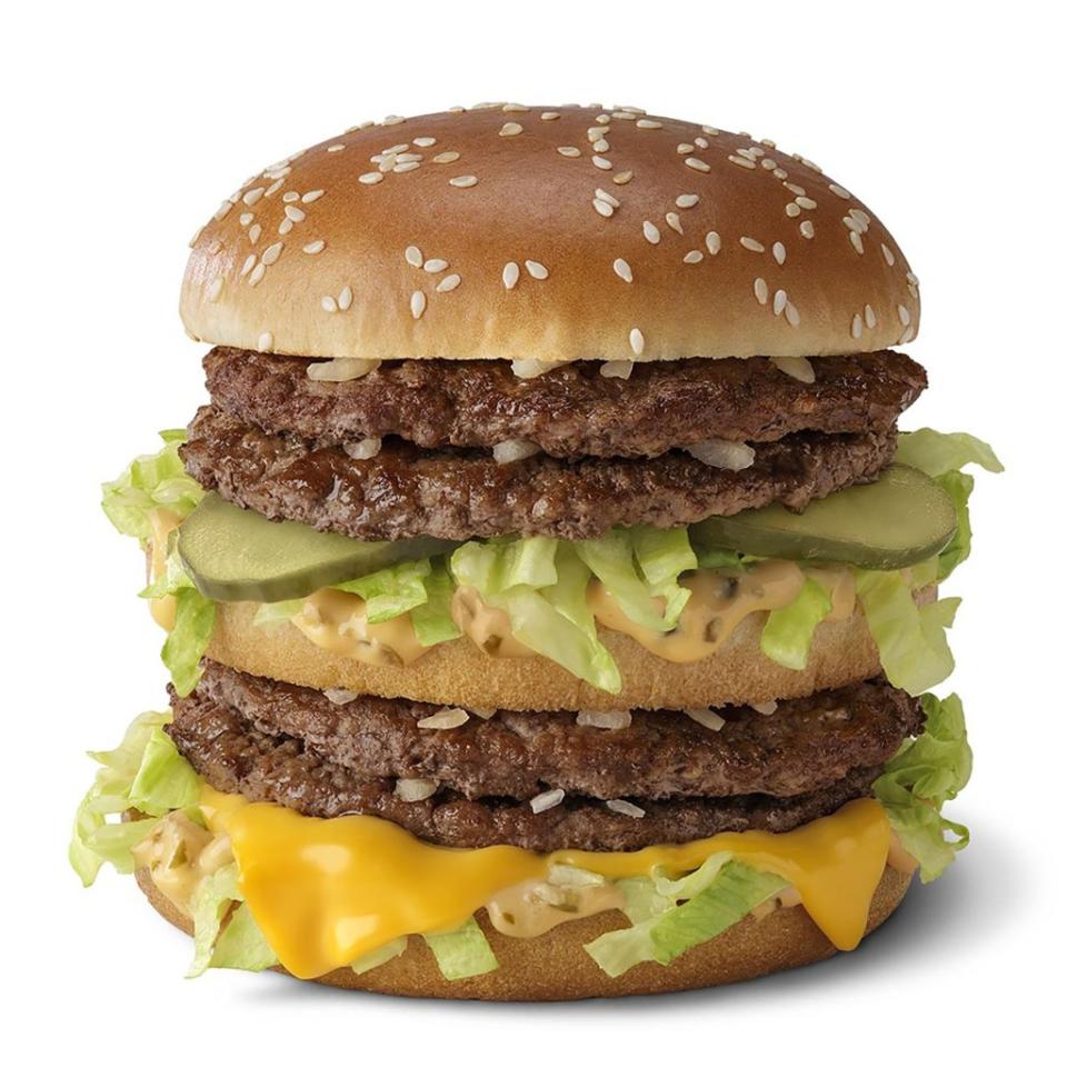 The real Double Big Mac looks different than its promo photo. McDonald's