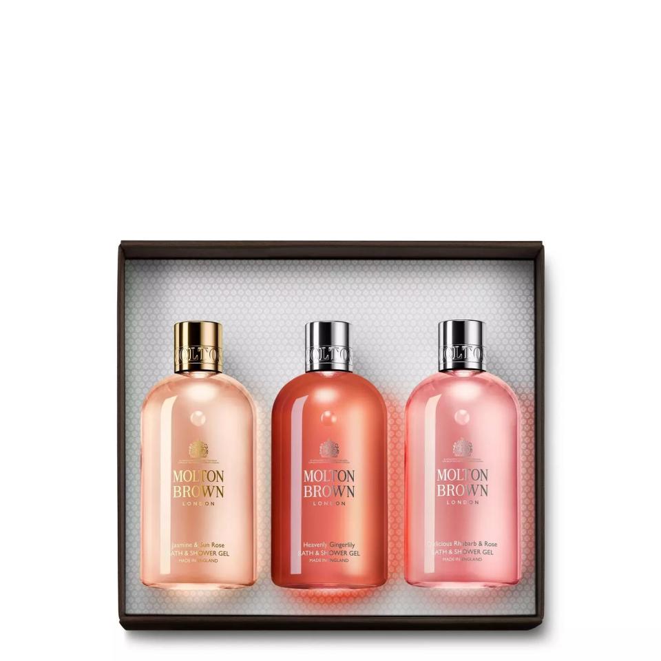 <p><a href="https://go.redirectingat.com?id=74968X1596630&url=https%3A%2F%2Fwww.moltonbrown.com%2Fstore%2Fgifts%2Fgift-sets%2Ffloral-fruity-gift-set%2FWBB1065&sref=https%3A%2F%2Fwww.bestproducts.com%2Fbeauty%2Fg267%2Fbody-and-bath-gift-sets-for-women%2F" rel="nofollow noopener" target="_blank" data-ylk="slk:Shop Now;elm:context_link;itc:0;sec:content-canvas" class="link ">Shop Now</a></p><p>Floral & Fruity Gift Set</p><p>moltonbrown.com</p><p>$105.00</p>