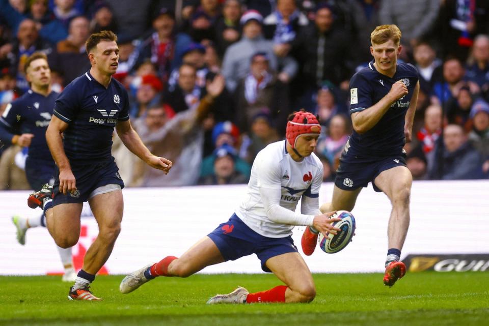 Louis Bielle-Biarrey’s late try helped France to victory (Reuters)