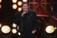 Hasselhoff <a href="https://www.youtube.com/watch?v=yptqzmG2mBo" rel="nofollow noopener" target="_blank" data-ylk="slk:guest hosted;elm:context_link;itc:0;sec:content-canvas" class="link ">guest hosted</a> 'Raw' in London on April 12, 2010.