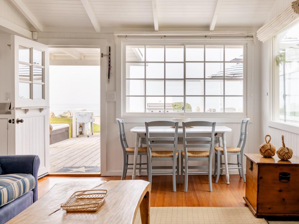 The dining area in Ashton Kutcher and Mila Kunis' beach house in California.