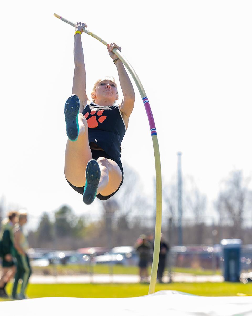 April Fox tied the Brighton record in the pole vault in 2022.