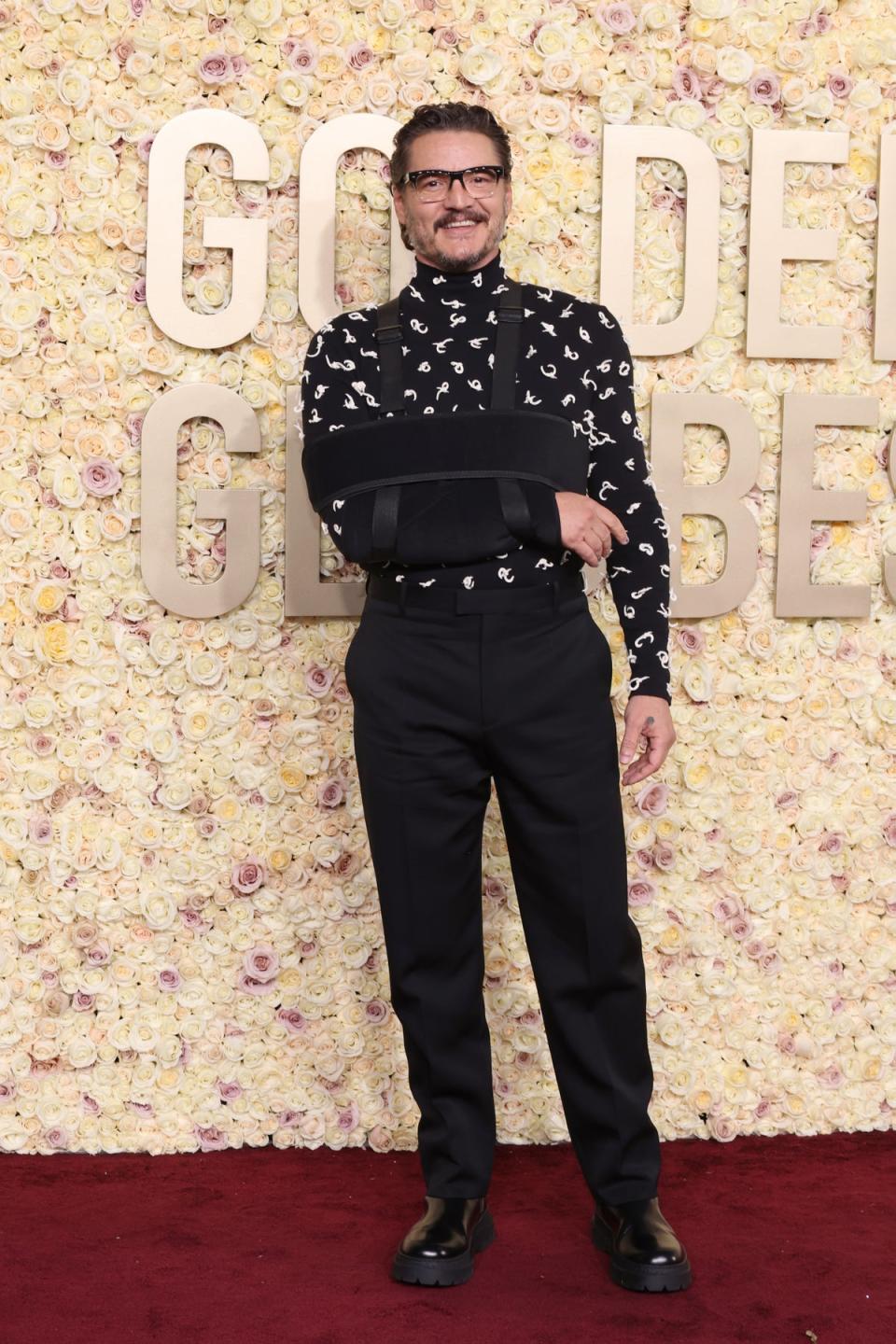 Pedro Pascal in Bottega Veneta at the Golden Globe Awards 2024 (Getty Images)