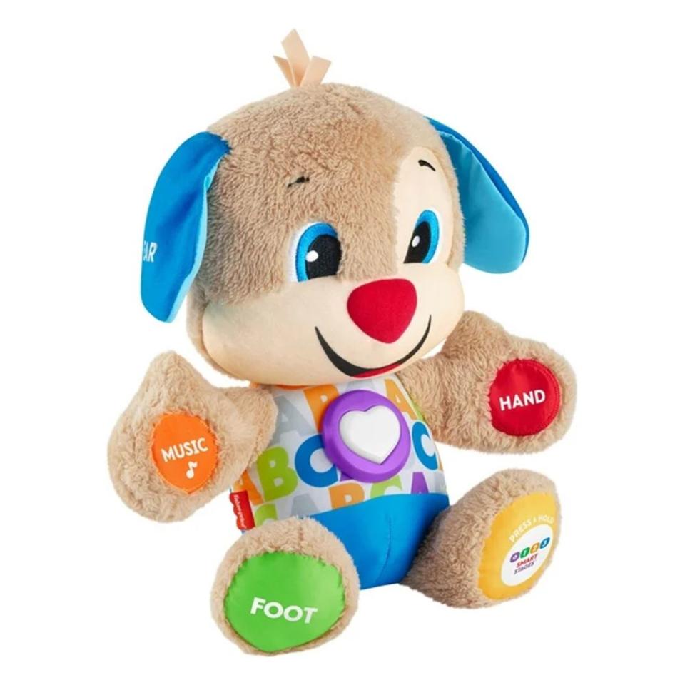 <p><a href="https://go.redirectingat.com?id=74968X1596630&url=https%3A%2F%2Fwww.walmart.com%2Fip%2FFisher-Price-Laugh-Learn-Smart-Stages-Puppy-Plush-Learning-Toy-for-Baby-Infants-and-Toddlers%2F681241086&sref=https%3A%2F%2Fwww.bestproducts.com%2Fparenting%2Fbaby%2Fg60549965%2Fbaby-toys%2F" rel="nofollow noopener" target="_blank" data-ylk="slk:Shop Now;elm:context_link;itc:0;sec:content-canvas" class="link ">Shop Now</a></p><p>Laugh and Learn Smart Learning Puppy Plush</p><p>walmart.com</p><p>$12.42</p>