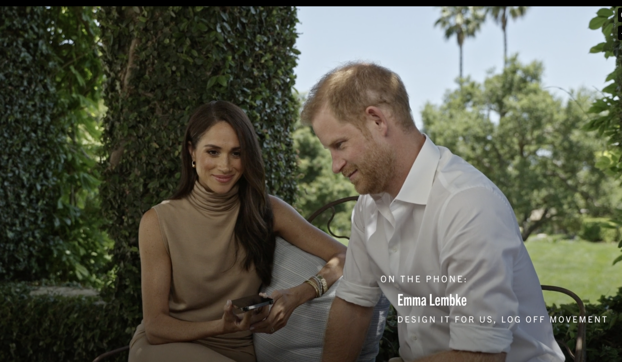 Harry and Meghan were filmed speaking to Emma Lembke, who called it the 