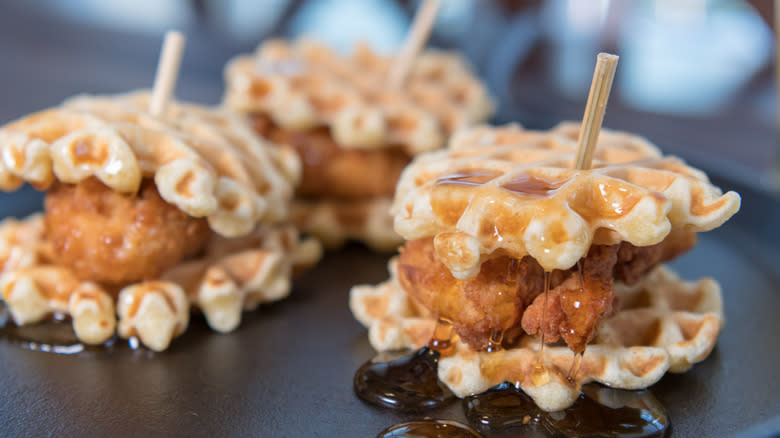 Chicken and waffle sliders