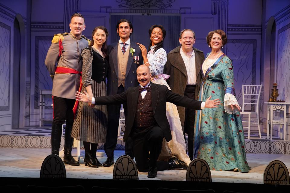 The cast of "Arms and the Man," now playing at Theatre Row.