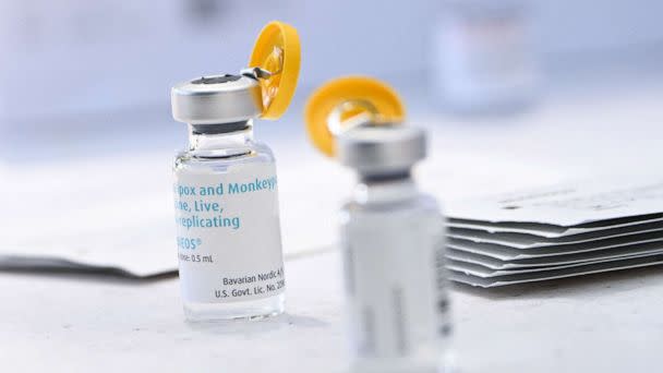 PHOTO: Vials of the JYNNEOS Monkeypox vaccine are prepared at a pop-up vaccination clinic in Los Angeles, Aug. 9, 2022. (AFP via Getty Images)