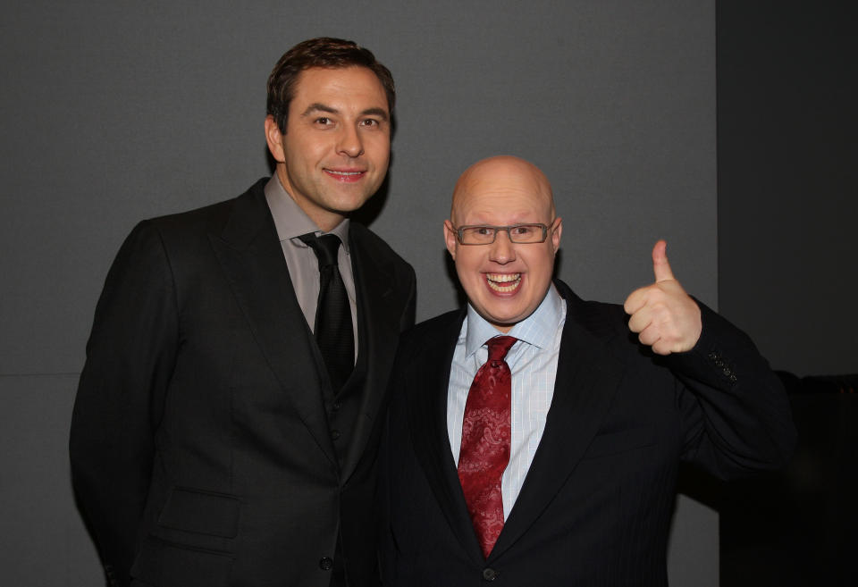 David Walliams and Matt Lucas attend the Little Britain USA discussion panel at the Apple Store in New York 