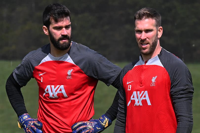 Liverpool goalkeepers Alisson Becker and Adrian