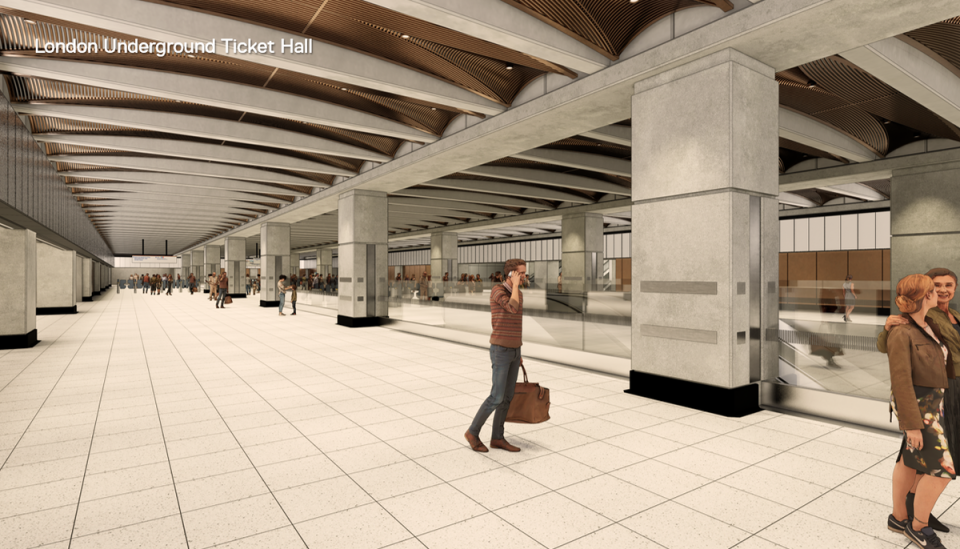 Euston station: direct connections with Euston Square station and the Circle, Met and Ham&City lines (HS2)