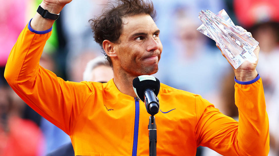 Rafael Nadal, pictured here acknowledging the crowd after the Indian Wells final.