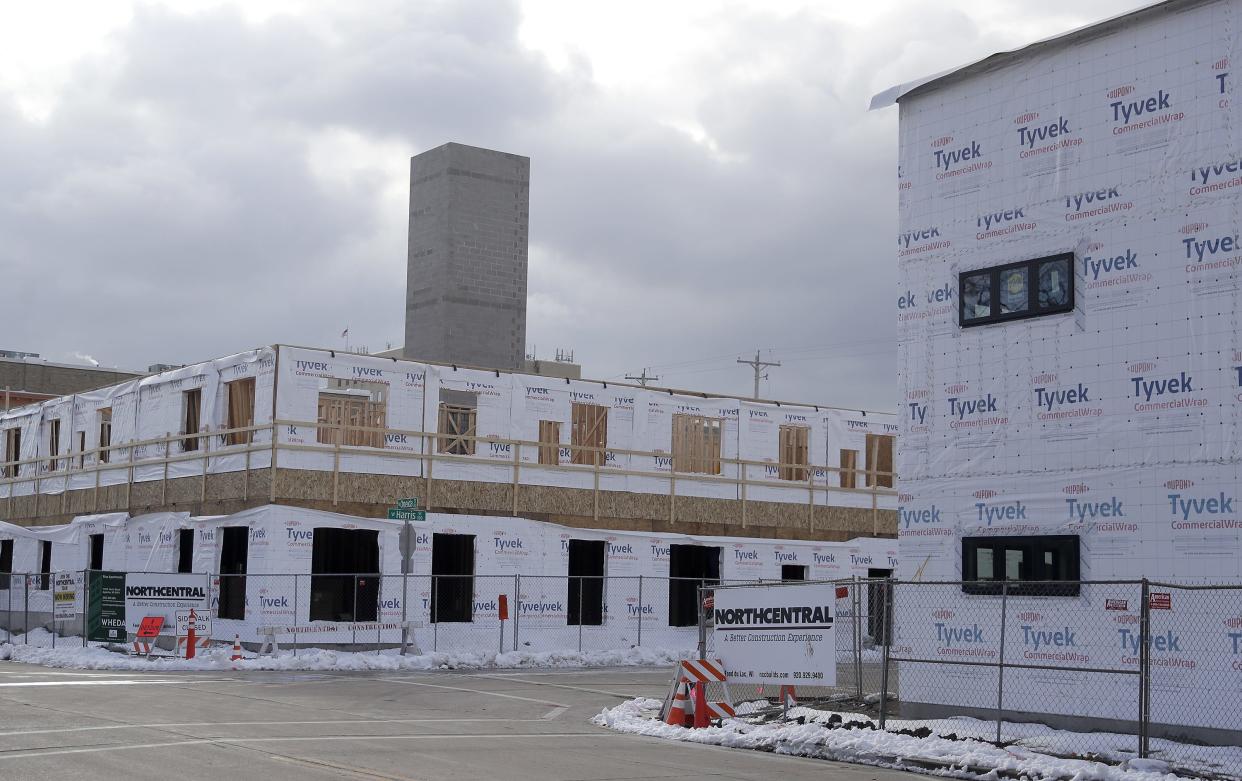 The Rise Apartments complex is under construction at North Oneida and West Harris streets in Appleton. The project received $1 million through the American Rescue Plan Act.