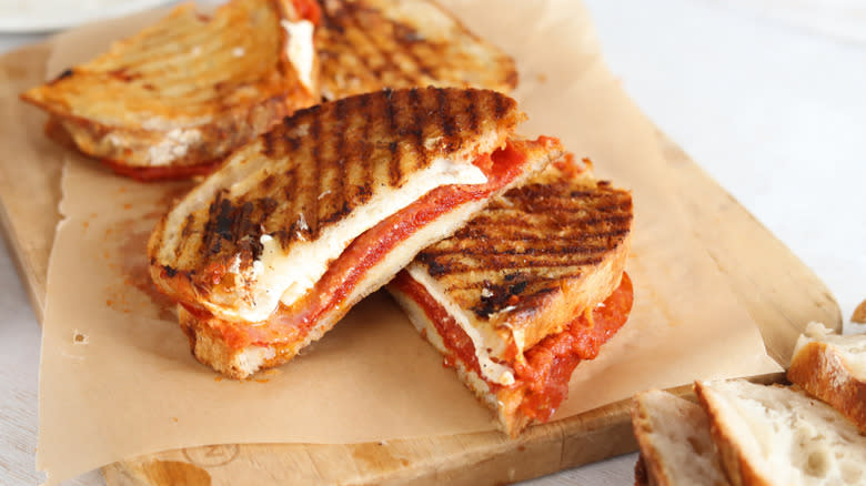 Pepperoni pizza panini