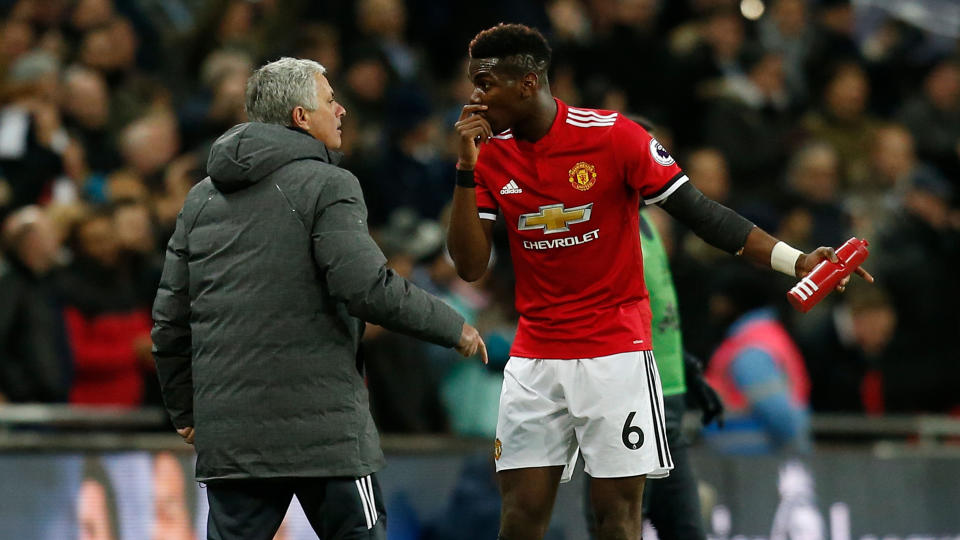 Paul Pogba and Jose Mourinho appear to be at cross purposes