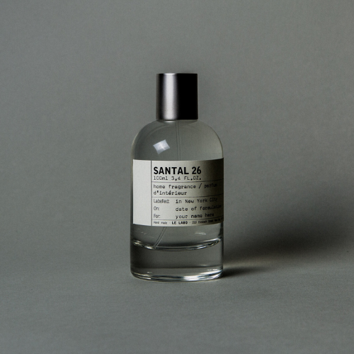 Le Labo Home Fragrance Santal 26 against gray background