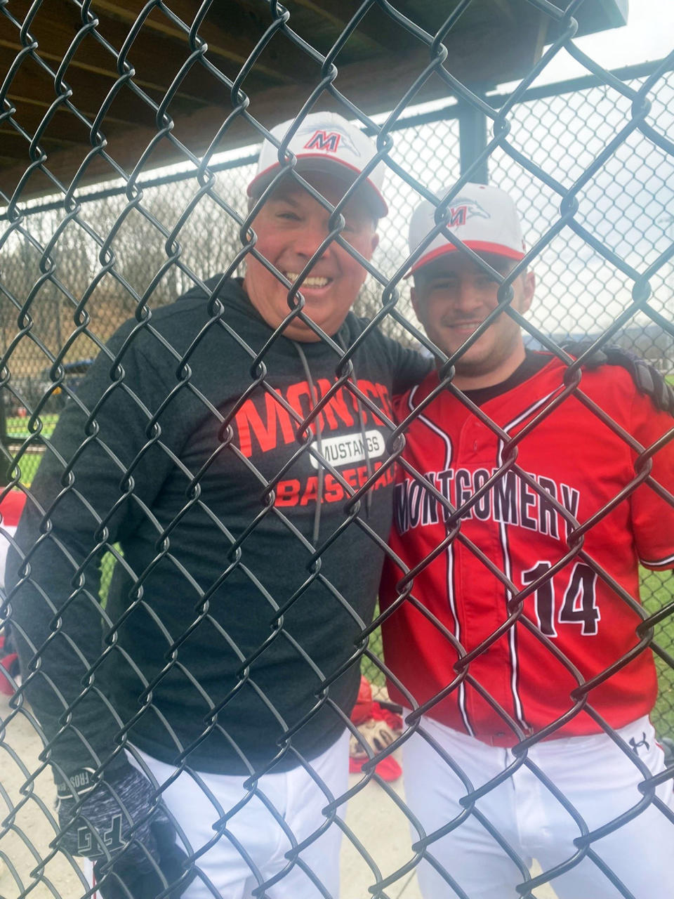 Jim Fullan, 56-year-old baseball player, poses with teammate (Courtesy Jim Fullan)