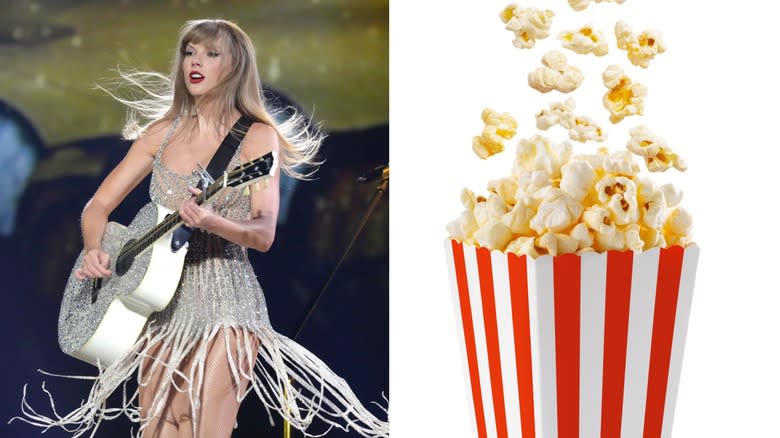 Taylor Swift and popcorn