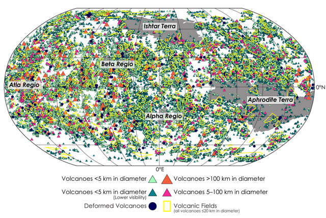 Venus Volcano map