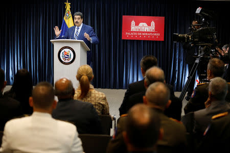 Venezuela's President Nicolas Maduro speaks during a news conference at Miraflores Palace in Caracas, Venezuela December 12, 2018. REUTERS/Marco Bello