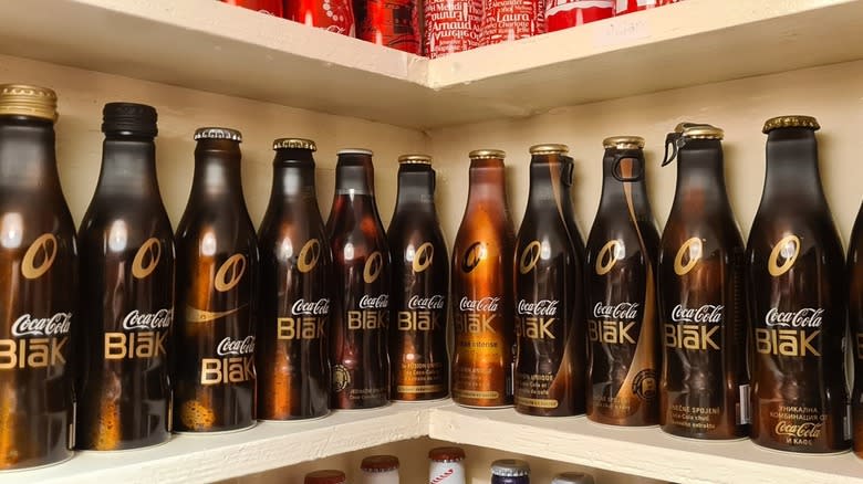 Coca-Cola Blak bottles on shelf